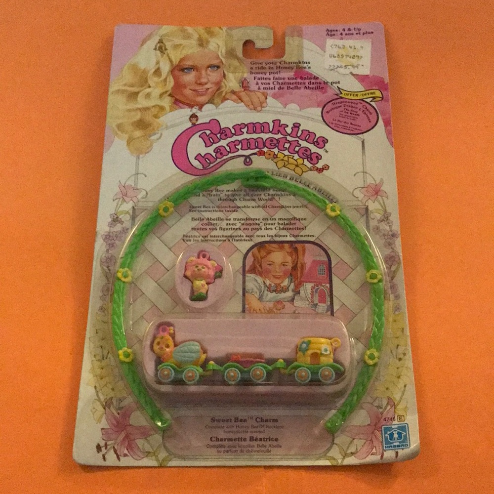 Charmkins - Honey Bee Necklace and Sweet Bea Charm. 1984 In original package.